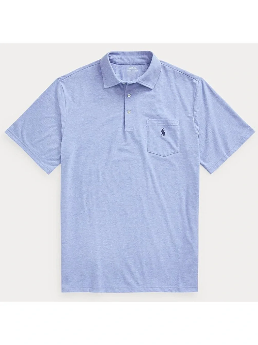 Ralph Lauren Polo Heathered Blue with Pocket and Navy Polo Horse Sz Medium